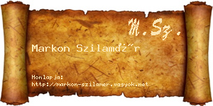 Markon Szilamér névjegykártya